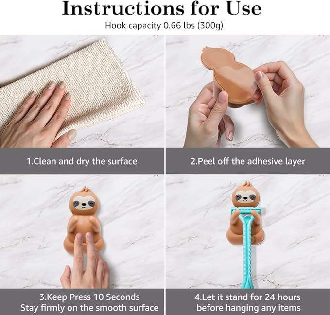 Cute Sloth Razor Holder Shower, Cute Gadgets Leg Razor Holder, Funny Bathroom Decor Accessories for Women Mom Sister Friend Wife Girlfriend, Women's Razor Hang in Shower, Sloth Gifts for Women