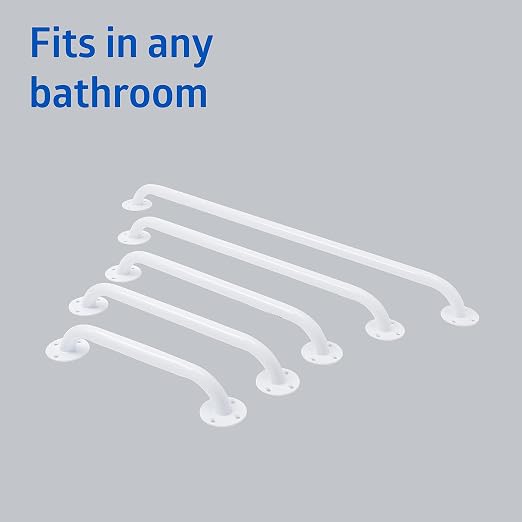 Medline Knurled Chrome 24” Grab Bar for Shower & Bathtub, Independence & Ease of Movement — for Elderly, Handicapped or Seniors, 300 lb. Capacity, 1 Bar
