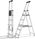 OLIXIS 5 Step Ladder, 330lbs Folding Aluminum Step Stool with Anti-Slip Wide Pedal Handrails, Safety Household Stool Ladder for Home, Kitchen, Courtyard, Outdoor