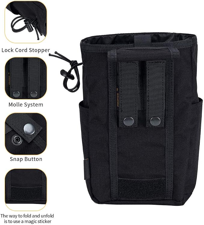 EXCELLENT ELITE SPANKER Molle Dump Pouch Drawstring Magazine Utility Pouch Folding Dump Pouch Waist Bag