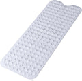 Large Non Slip Bathtub Mat, Extra Long Bath Mat for Tub, 40 x 16 Inch, Machine Washable Shower Mats with Suction Cups and Drain Holes, Bath Tub Mats for Bathroom Non Slip, White