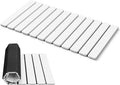 AWW Foldable Stone Bath Mat, Quick Dry Diatomaceous Earth Bath Mat with Non-Slip Mat, Super Absorbent, Easy to Clean, Compact for Small Bathrooms, 31.5 x 15.7, White