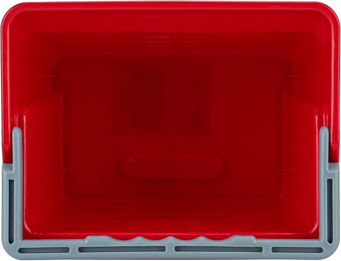 Restaurantware-Clean Tek Professional 6 Quart Cleaning Bucket, 1 Utility Pail with Handle - Heavy-Duty, Portable, Red Plastic Washing Pail, Perfect for Household, Outdoor, Car Wash and More