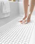 DEXI Bathtub Mat Non Slip, Extra Long 39x16, Suction Cups, Drain Holes, Machine Washable for Tub Shower Floor, White
