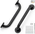 12 Inch Grab Bars for Shower, Stainless Steel Safety Handicap Grab Bars for Bathroom, Anti-Slip Shower Handle, Wall Mounted (2 Pack, Matte Black)