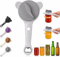 4-in-1 Multi-Purpose Jar Opener – Upgraded Adjustable Three-Claw Bottle Opener with Non-Slip Teeth, Multi-Size Lid Tool for Jars, Cans, Wine Bottles – Essential Kitchen Helper(grey)