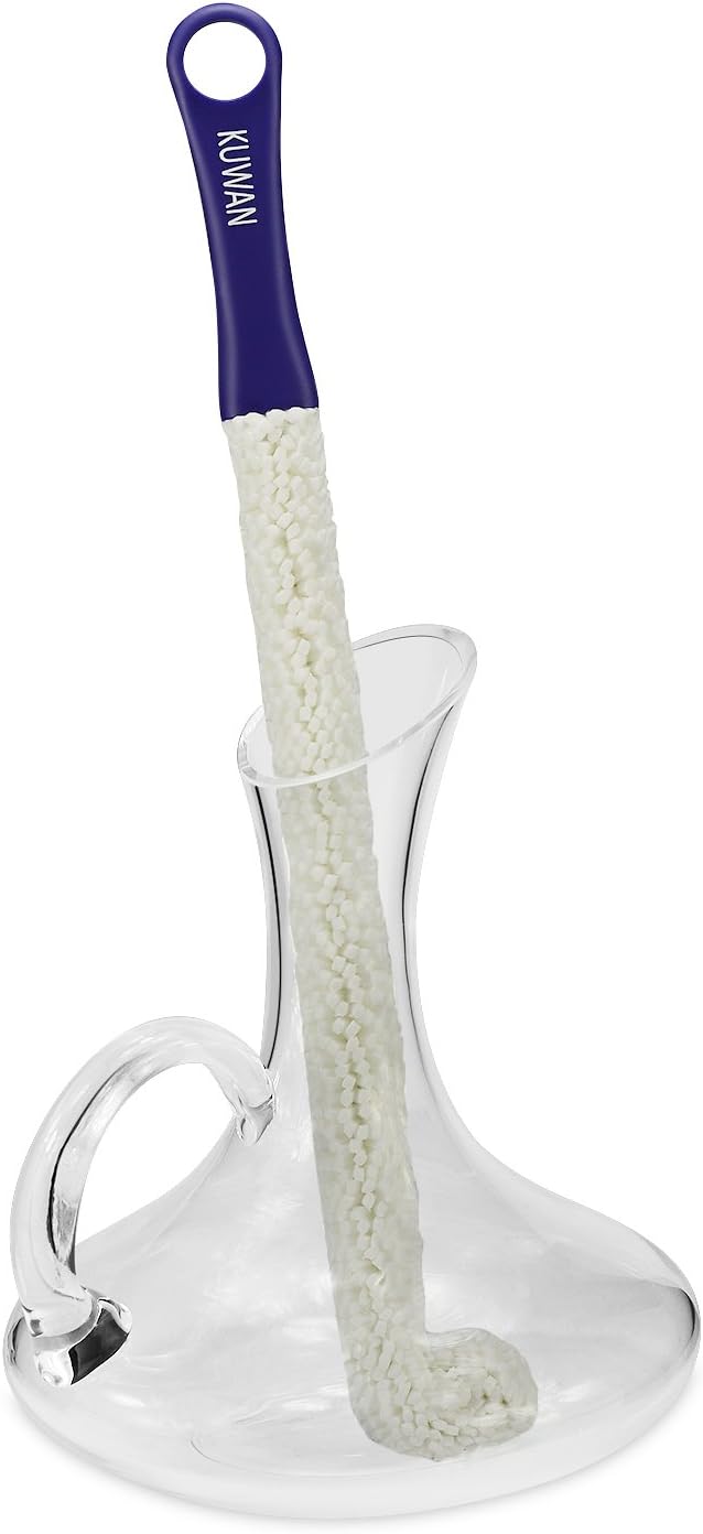 KUWAN Bottle Cleaning Brush Multi-Function Household Tools Flexible Bottle Scourer for Some Decanters, Goblets, Glasses, Cups (Long)