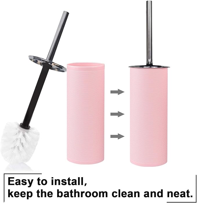 CERBIOR Bathroom Accessories Set Bath Ensemble Includes Soap Dispenser, Toothbrush Holder, Toothbrush Cup, Soap Dish for Decorative Countertop and Housewarming Gift (Pink Spiricle)