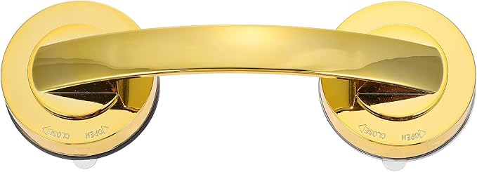 Veemoon Suction Grab Bar Non-Skid Bath Handle for Seniors, Medium Gold Safety Hand Rail with Strong Suction for Bathroom Shower Balance and Injury Prevention Support