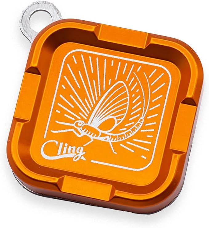 Cling Fishing Products Mag Grab® Mini – Compact Magnetic Fly Holder/Fly Patch & Organizer for Fly Fishing Vest, hat, Waders and Fishing Packs (Rising Dun, Orange)