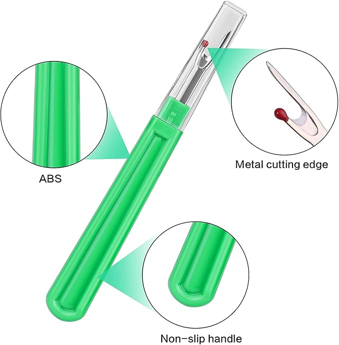 CampTek Seam Ripper, Sewing Stitch Ripper and Thread Remover Tool Kit, 2 Big+2 Small Embroidery Cutter and 1 Thread Snips (Red)