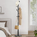 Taitiy Solid Wood Coat Rack Freestanding Coat Tree with 10 Hooks for Bedroom, Livingroom, Entryway, Sturdy Coat Hanger Stand for Hats, Coats, Scarves, Handbags, Purses