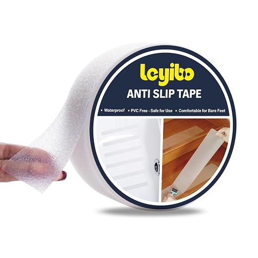 Anti Slip Tape Clear Waterproof Outdoor/Indoor, 2" x 42Ft Non Slip Traction Grip Tape for Bathtubs, Boats, Stairs, Pools, Transparent, Soft, Comfortable for Bare Feet (2" X 42')