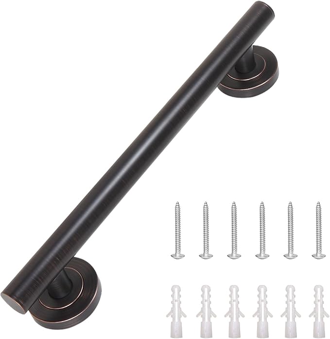 Lava Odoro Shower Grab Bar, Modern Stainless Steel Handicap Grab Bar for Bathtubs and Showers, Shower Safety Bar for Seniors Disabled, ADA-Compliant (Oil Rubbed Bronze, 24 Inch)