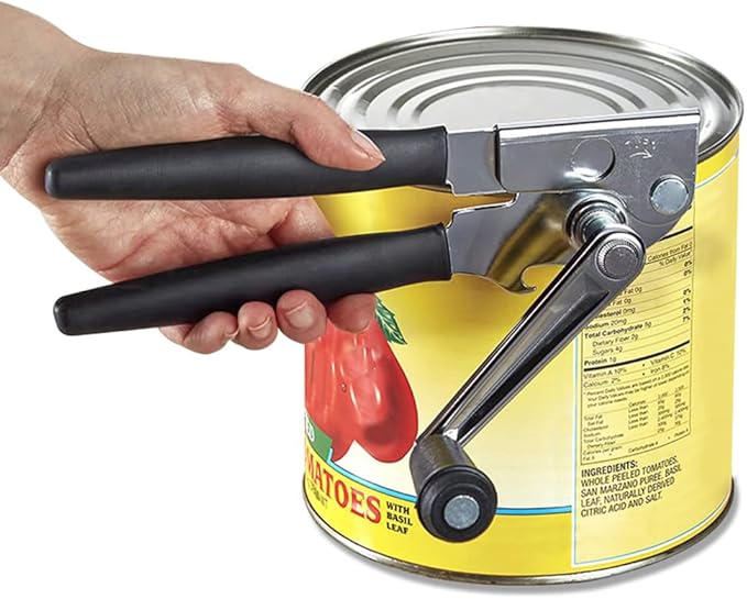 Heavy-Duty Commercial Manual Crank Can Openers,Rubber-Coated Long Handles | Easy to use, Ergonomic,Works Great on #10 Cans,for Restaurants,Home Kitchens,Seniors & Arthritis