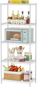 SINGAYE Shelf Wire Shelving Adjustable Storage Shelves Rack Standing Units for Kitchen Closet Laundry Bathroom Organizers Metal Pantry Narrow Mesh Gaps 12" D x 22" W x 59" H White