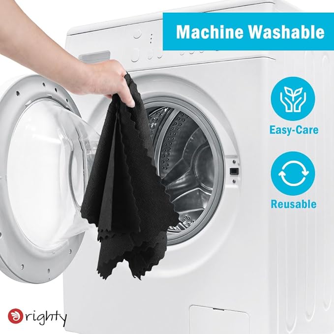 Orighty Microfiber Cleaning Cloth Bulk, 50 Pack Shop Towels, Reusable Cleaning Rags, Lint Free Microfiber Towels for Cars, Home & Kitchen, 12x12 Inch, Black