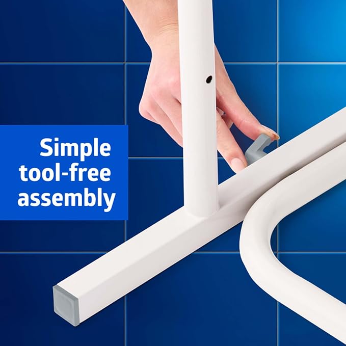 Medline Free-Standing Toilet Safety Rail for Bathroom, Toilet Seat Riser for Seniors, 26.5"-Wide Rail Base, Supports up to 300 lbs