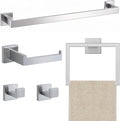 JOPOFI 5 Piece Bathroom Towel Bar Set - Thicken Stainless Steel Bath Towel Holder, 23.6 Inch Towel Racks for Bathroom Wall Mounted, Bathroom Hardware Accessories Set - Brushed Nickel