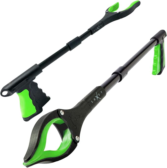 Grabber Reacher Tool 19 Inch Long, Foldable Pick Up Stick - Strong Grip Magnetic Tip - Heavy Duty Trash Picker Claw Reacher Grabber Tool Elderly Wheelchair Mobility Aid (Green)
