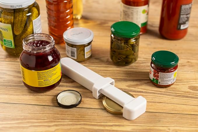 Kuhn Rikon Compact Jar Opener – Easy Grip Adjustable Lid Remover for All Jar Sizes, Ergonomic & Arthritis-Friendly Kitchen Tool, Swiss-Engineered Design