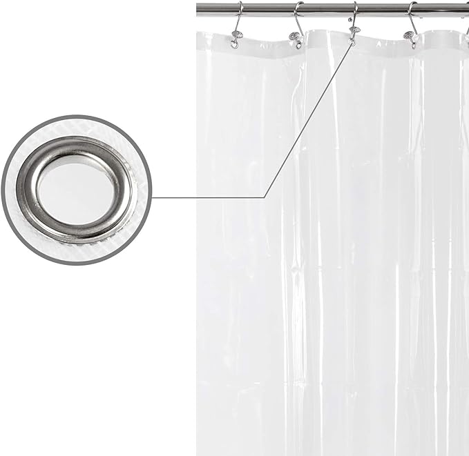 Barossa Design Small Shower Curtain for Shower Stall Size 36 x 72 inches,PEVA - Waterproof, Eco-Friendly, Non-Toxic, Odorless, PVC Free, Metal Grommets (Clear)