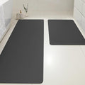 ACCUMTEK Non Slip Bath Mat, Thin Bathroom Rugs Fit Under Door, Quick Dry Bath Mats, Machine Washable Bath Rugs for Bathroom, Bathtub & Kitchen, Black/Solid/24 x17+48"x20"