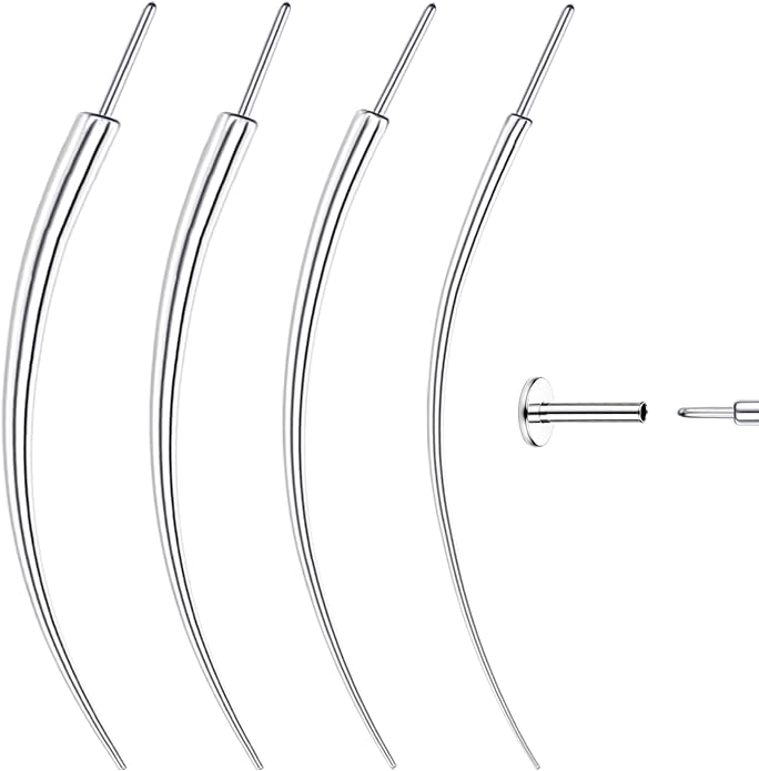 GEMQUEEN Piercing Taper Ball Grabber Tool for Changing Jewelry - 14G 16G 18G 20G Stainless Steel Flat Back Earrings Applicator Tool Threadless Insertion Pin Thread Body Piercing Kit for Ear Nose Lip