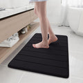 Buganda Memory Foam Bath Mat, 35.4" x 24", Ultra Soft and Non-Slip Bathroom Rugs, Water Absorbent and Machine Washable Bath Rug Runner for Bathroom, Shower, and Tub, Black