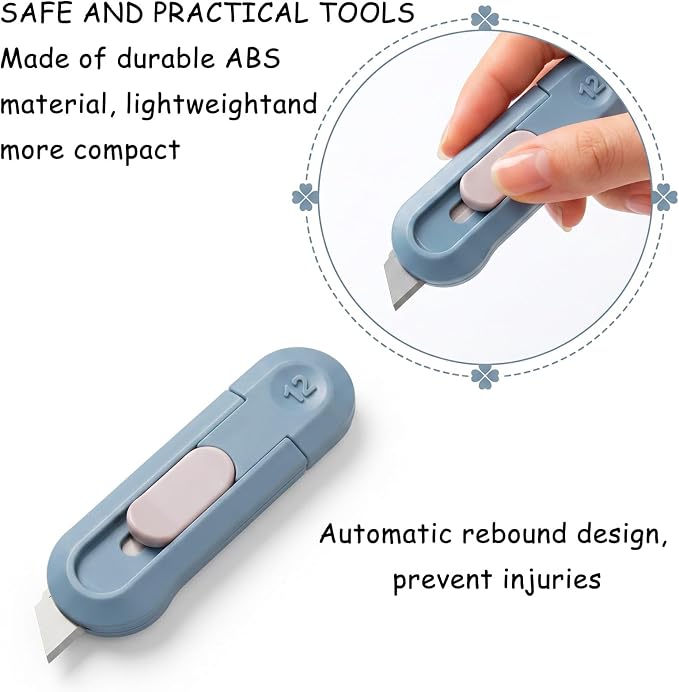 8 PCS Box Cutter, Box Opener Retractable Package Opener, Mini Retractable Envelope Openers Boxes Cutter Cute Easy Slide for Opening Express Boxes Daily Packages Envelopes Paper Tapes and More