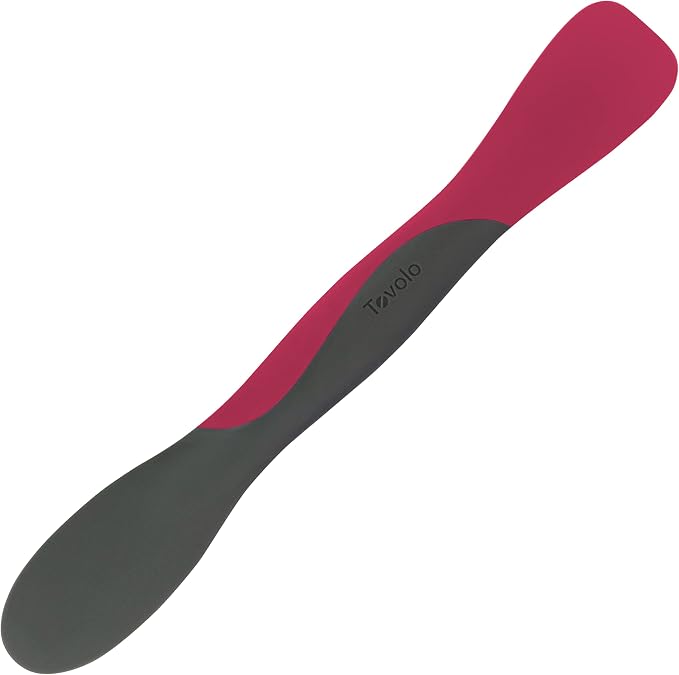 Tovolo Mini Scoop and Spread Tool for Kitchen Meal Prep Small Sandwich Spreader Spatula for Peanut Butter Jelly, Silicone BPA Free Dishwasher Safe Scooper Spreader, Charcoal Gray and Viva Magenta