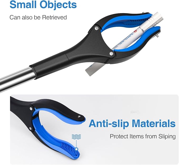 Grabber Reacher Tool 2-Pack, 32" Foldable Reacher Grabber Pickup Tool with 90° Rotating Jaw & Magnet, Trash Picker Upper Grabber, Lightweight Grabbers for Seniors Heavy Duty