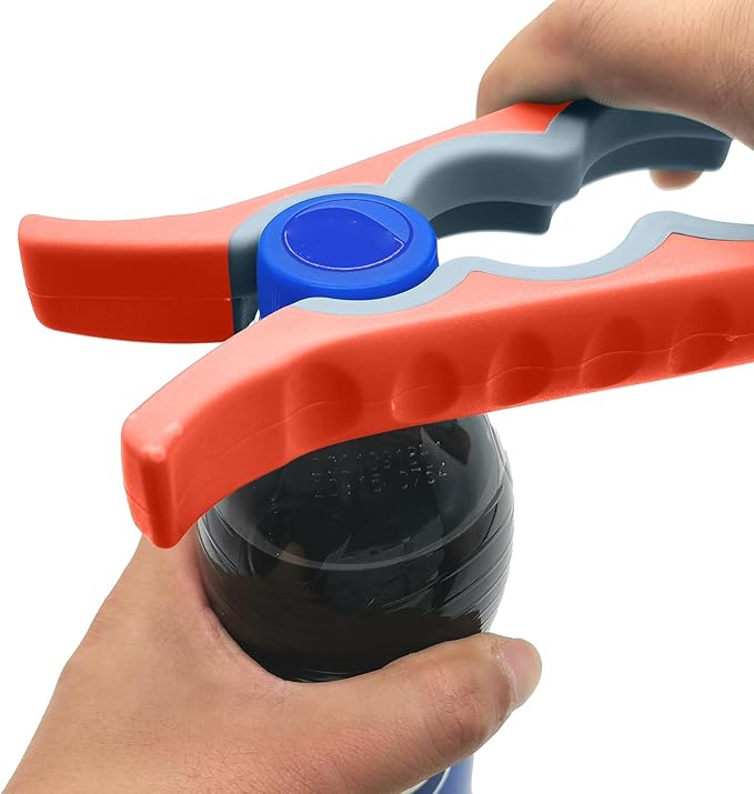 Otstar Jar Opener Bottle Opener and Can Opener for Weak hands, Seniors with Arthritis and Anyone with Low Strength, Mutil Jar Opener Get Lids Off Easily (Orange)