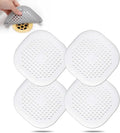Hair Drain Catcher,Square Drain Cover for Shower Silicone Hair Stopper with Suction Cup,Easy to Install Suit for Bathroom,Bathtub,Kitchen 4 Pack (Pure White)