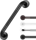 Anti Slip Grab Bars for Shower Black, Safety Textured Grip Shower Grab Bars for Seniors, Holds up to 500LBs, Knurled Handicap Grab Bars for Wall with Concealed Screws, 12 Inch