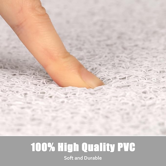 Square Shower Mat Non Slip: 24x24 Inch Shower Floor Mat with Drain Hole in Middle, Super Soft and Comfortable PVC Loofah Massage Bath Mat for Shower, Anti Slip Shower Stall Mat, Quick Drying