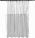 Shower Curtain Liner with 3 Magnets - Heavy Duty PEVA Plastic Shower Curtain for Bathroom, Waterproof Vinyl & See Through Liner, Metal Grommets - Color Block Clear/Black, 72x72