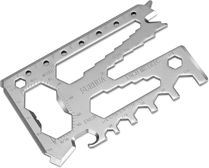 FURHUA Multitool Credit Card Sized Pocket Tool, 42-in-1 Wallet Multi Tool Card,thicker and harder, Gifts for Dad, Husband, Men - Bottle Opener, Cord Cutter, Screwdriver, Ruler, Scraper etc