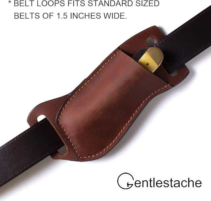 Gentlestache Leather Pocket Knife Sheaths for Belt, Folding Knife Sheath, EDC Belt Knife Sheath for Folding Knife, Compact Draw Knife Holster Brown