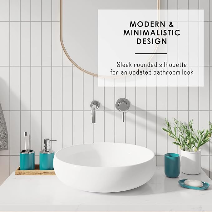 Clara Clark Bathroom Set - Teal Bathroom Accessories Set, Bathroom Sets with Shower Curtain and Rugs, 23PC Shower Curtain Set with Liner, Soap Dispenser, Soap Dish, Toilet Brush Holder, and Trash Can