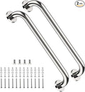 2 Pack 16 Inch Shower Grab Bar, ZUEXT Chrome Stainless Steel Bathroom Grab Bar, Shower Handle, Bathroom Balance Bar, Safety Hand Rail Support - Handicap, Elderly, Injury, Senior Assist Bath Handle