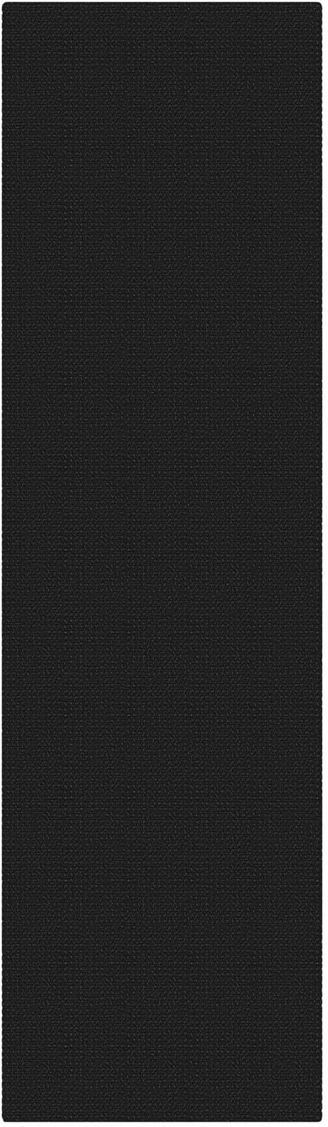 KOZYFLY Black 2x7 Washable Kitchen Runner Rug, Non Slip Runners for Hallway, Cotton Entryway Runner, Braided Floor Carpet for Entry, Kitchen, Bedside, Hall, Black/Dark Grey