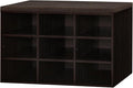 DINZI LVJ Shoe Bench, 9 Cubbies Shoe Organizer for Entryway, Storage Bench with Cushion, Cubby Shoe Rack with Adjustable Shelves for Living Room, Bedroom, Mudroom, Hallway, Espresso