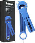 Jar Opener for Seniors with Arthritis, 7 in 1 Bottle Opener and Wine Corkscrew, Easy Grip Kitchen Gadget for Weak Hands Elderly, Retractable Jaw Lid Opener with Magnetic Storage (Blue)