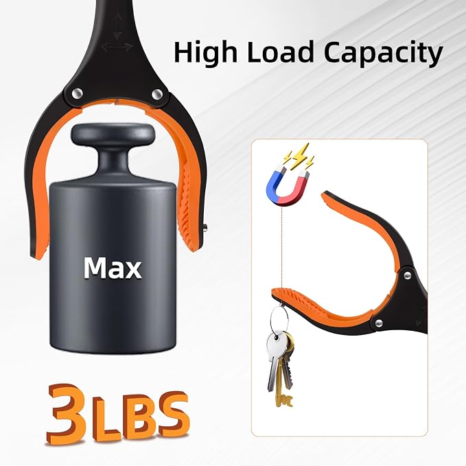 Grabber Reacher Tool,3-Pack 32" Foldable Reacher Grabber Pickup Tool with 360° Rotating Jaw & Magnetic Tip, GarbageTrash Picker Upper Grabber,Lightweight Grabbers for Seniors/Elderly