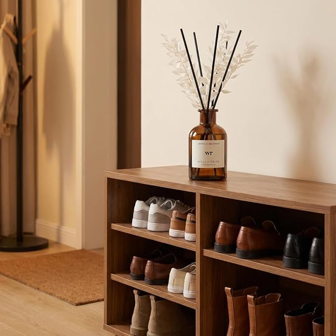 WEALD TRIBE Reed Diffuser Set for Bathroom Air Fresheners, Oil Diffuser Sticks | Hotel White Tea Scent 4.0 fl oz Home Fragrance with Sticks Defusers | House Bedroom Office Shelf Decor