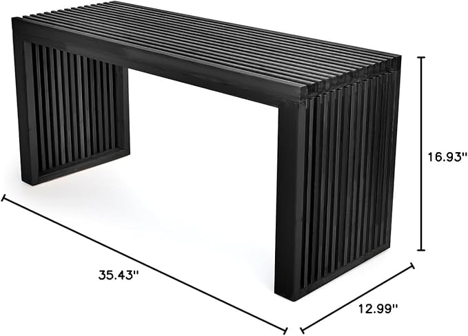 APRTAT Bamboo Dining Bench, 35 inch Farmhouse Decor Indoor Kitchen Table Bench, Entryway Shoe Rack Bench Solid Bamboo Benches for Living Room, Hallway, Bedroom, Bathroom