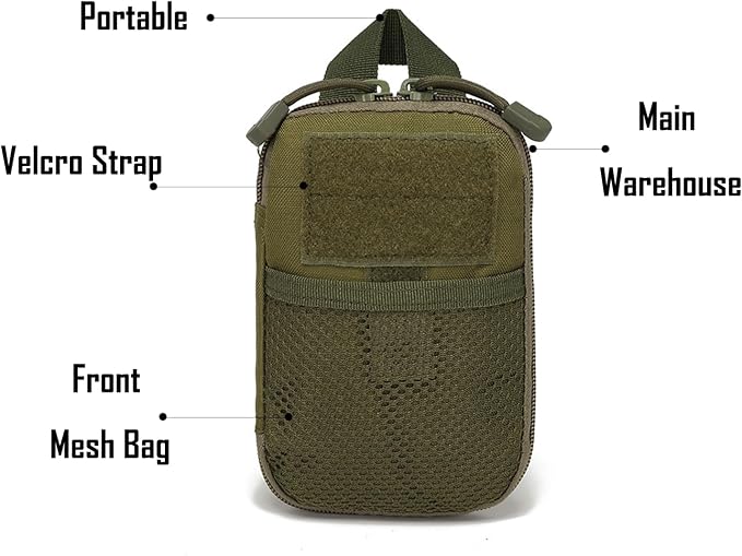 Tactical Molle Pouch – Compact EDC Utility Gear Pouch, Water-Resistant & Abrasion-Resistant 800D Nylon Belt Bag, Military Carry Accessory for Phone, Tools, and Essentials