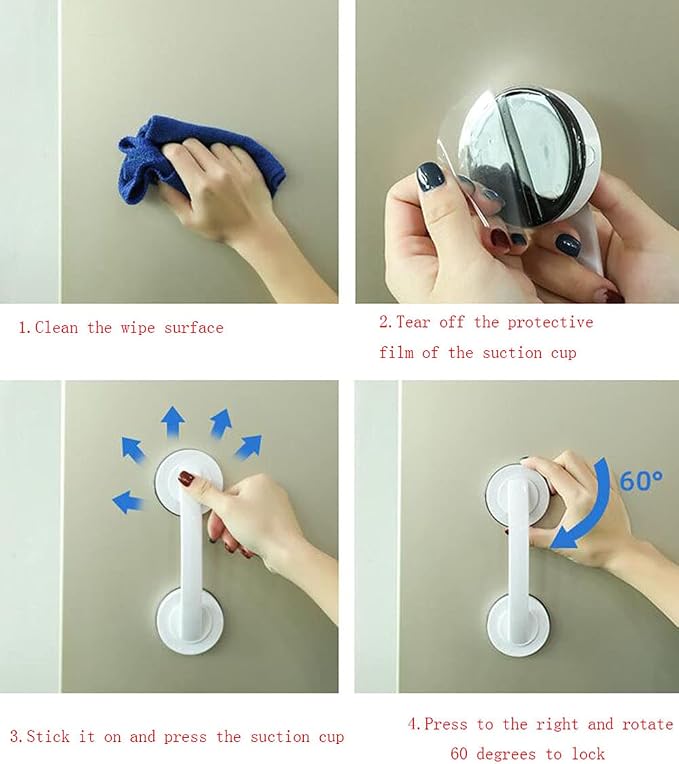 KAFENDA Strong Suction Cup Handle is Suitable for Glass Doors and Windows, as Well as cabinets. It Features a Seamless Installation, is Washable, and can be reused