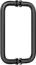 Ranbo Matte Black 8" CTC Tubular Back-to-Back Shower Door Handle,Heavy-Duty 1.0mm Thick 304 Stainless Steel,for 1/4"- 1/2" Thick Glass and 1-3/8" - 2-1/6" Thick Wooden or Metal Doors